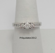 1/2CT Natural Diamond Anniversary Engagement Wedding Ring Band 14K White Gold