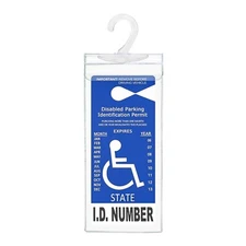 Handicap Placard Holder Disabled Parking Permit Protector Mirror Tag Sleeve Hang