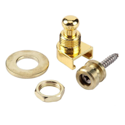 4PCS Guitar Strap Locks Buttons Round Head For Guitar Bass  Gold NEW