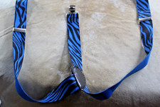 Zebra Unisex Suspenders 29-39 in Adjustable Stretch Blue Black Party