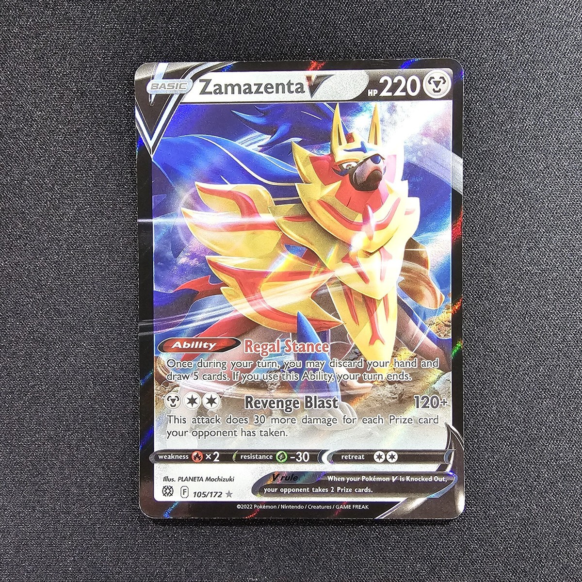 Zamazenta V #105 Ultra Rare NM Pokemon Brilliant Stars TCG Zamazenta V #105 Ultra Rare NM Pokemon Brilliant Stars TCG