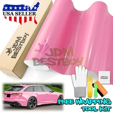 Gloss Glossy Pink Car Vinyl Wrap Sticker Decal Film Air Release Bubble Free