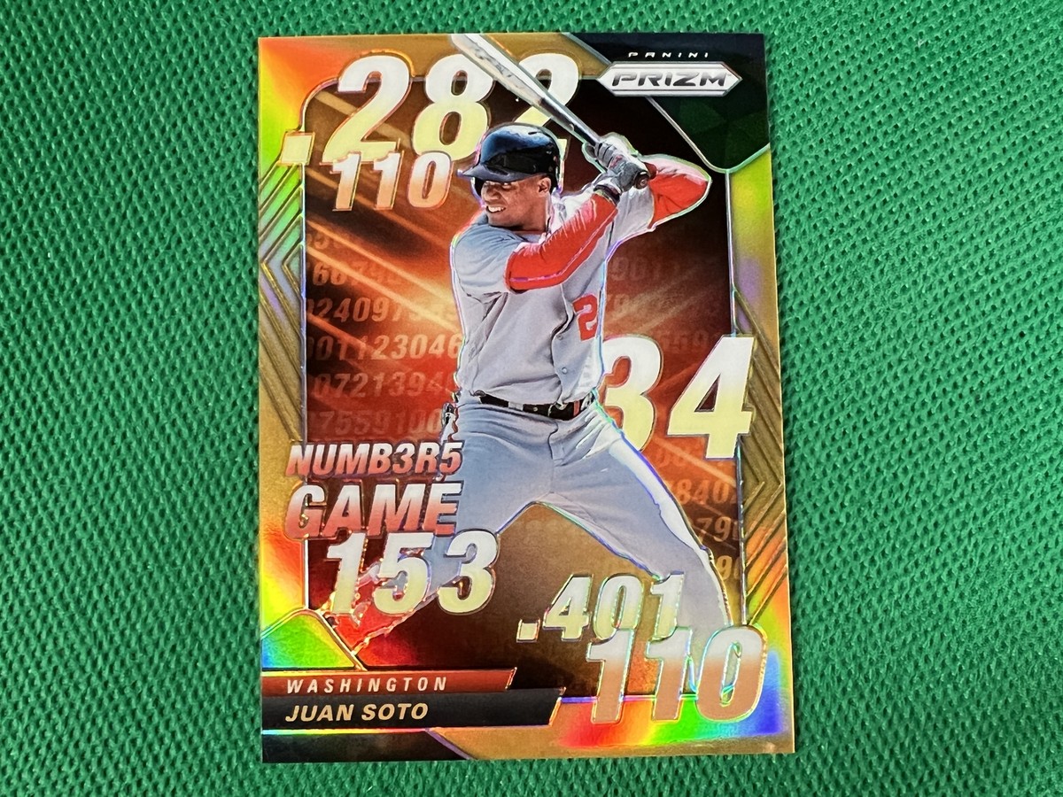 2020 Panini Prizm Numbers Game Prizms Neon Orange #1 Juan Soto 033