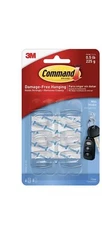 Package 3M Command Mini Hooks Damage Free Hooks Wall Door Clear               D6