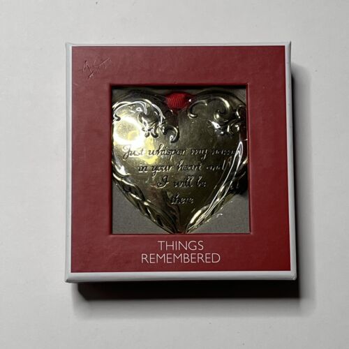 Things Remembered Goldtone Grawerowany medalion 3D serce Ornament 356923 - Zdjęcie 1 z 8