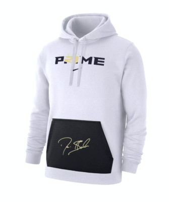 Nike Men's Coach Prime 2.0 White Club Deion Sanders Hoodie Sweatshirt Men Size L