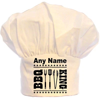 PRESENT2FUTURE PERSONALISIERTE BBQ KING UNTENCILS DRUCK KOCHMÜTZE BBQ 100 % POLYESTER GEBURTSTAGSGESCHENK