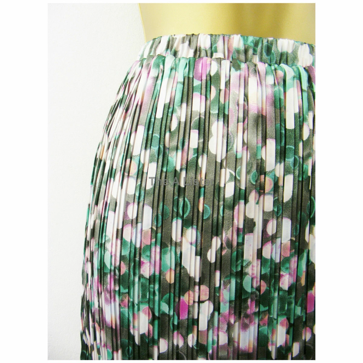 Green pleated skirt size 16 cheap
