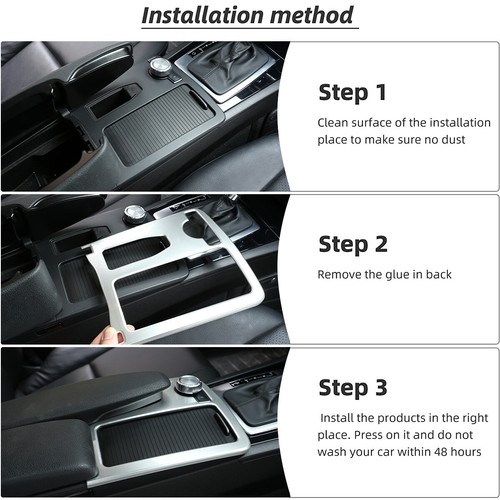 For Mercedes Benz C Class W204 08-14 ABS Central Console Cup Holder Frame Trim - Bild 6 von 7