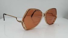 Vintage Luxottica Aphrodite Silver Metal Oval Half-Rim Sunglasses FRAMES ONLY