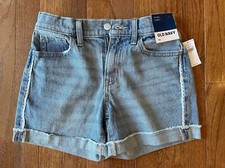 Old Navy Girls' High-Rise Denim Shorts, Light Wash, 4" Inseam, Size 12. NWT 