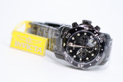 Invicta Men s 21926 Pro Diver Chronograph Multifunction Black IP Steel Black Dia