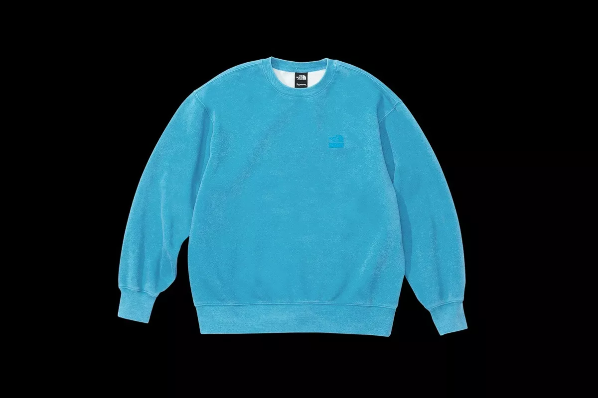 Supreme North Face Pigment Printed Painted Crewneck Sweatshirt Turquoise  Size XL