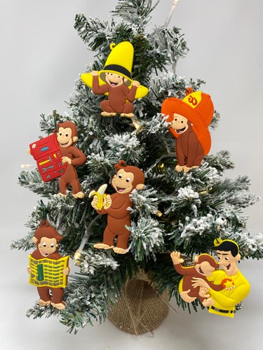 Curious George Weihnachtsschmuck 6-teiliges Set Mann mit der großen gelben Mütze - Bild 2 von 10