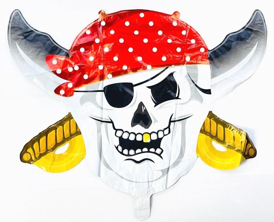 Pirate Skull Foil Balloon Skull and Crossbones Halloween 70cm Helium Quality - image 3 of 3