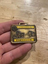 Payloader Pocket Watch Dozer FOB Metal Patina Vintage Collector Frank Hough Co.