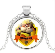Dog Paw Patrol Kids Rubble Birthday Gift Cartoon Glass Pendant Necklace USA New
