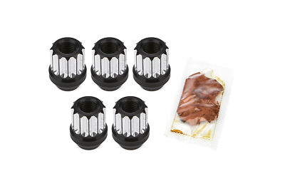 Drag Race Solutions Billet Lug Nuts 12mm Acorn 12-Point Black/Silver Set of 5