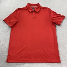 Oakley Polo Shirt Mens Medium Red Regular Fit Short Sleeve Performance