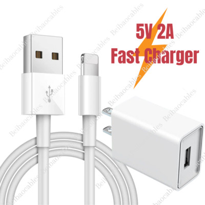 USB Fast Wall Charger Block Power Adapter Cable For iPhone 14/13/12/11/XR/8/7/6