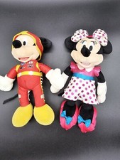Disney Mickey Mouse Racer And Minnie Mouse Plush Set
