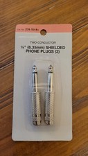 1/4 inch shielded phone plug 2-conductor 274-4544B  2 pack Archer