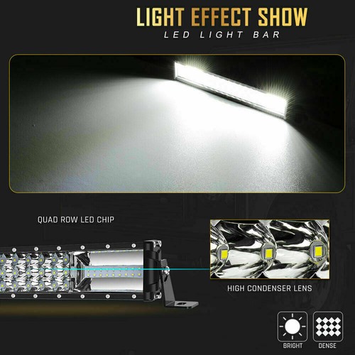 16 Inch 432W LED Work Light Triple-Row 12/24V Long Bar Spot Light Flood Combo US - 第 6/9 張圖片
