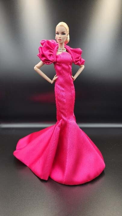 Dress HAND MADE new for doll barbie model silk stone new1