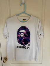 Bape A Bathing Ape Color Camo Big Head Ape Tee White Size Youth XL FREE SHIP 
