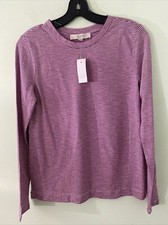 Loft Red White Striped Long Sleeve Tee XS New with Tags