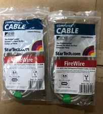 Lot of 2 StarTech 1394_46_6T IEEE-1394 6 FT. Firewire Cable 4-6 M/M NEW