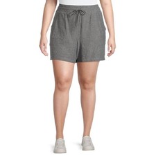 Athletic Works NWT Women XXXL 22 Gray Heather Shorts w/Pockets 4.5" Inseam