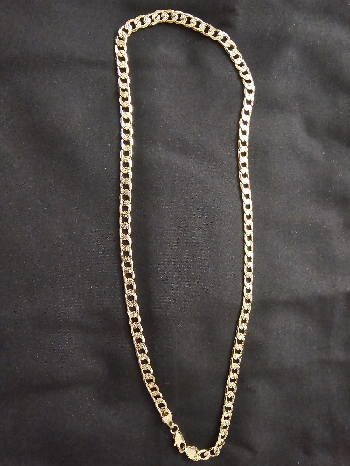 20in. 14k Gold plated on brass-6mm FROSTED Cuban Link Chain Necklace image 3