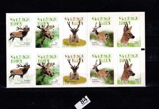 // SUECIA BREV MNH ANIMALES SALVAJES FAUNA