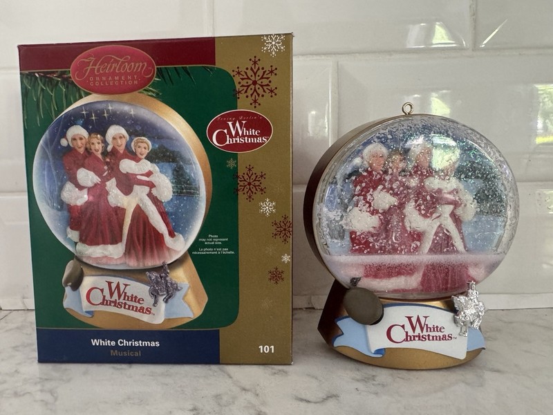 Carlton Cards White Christmas Ornament 101. Plays Song. *Please Read.  RARE