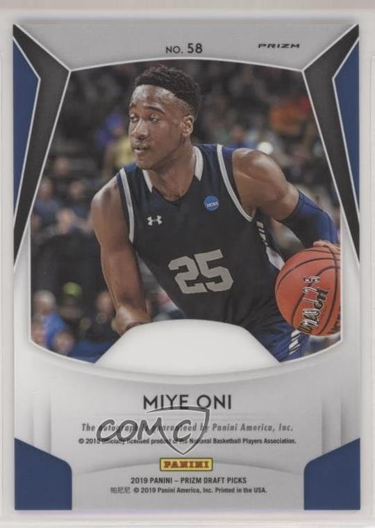2019-20 Panini Prizm Draft Picks Camo 20/25 Miye Oni #58 Rookie Auto RC ...