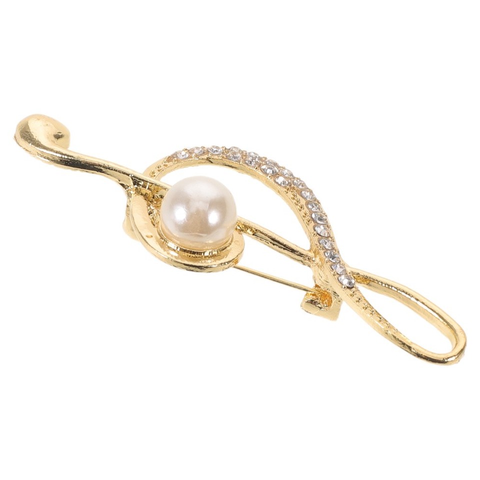 Pin Tag Notes Golden Music Note Brooch Sparkling Rhinestone Lapel Pin for Home Wear ...