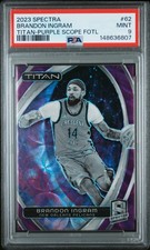 2023 PANINI SPECTRA TITAN PURPLE SCOPE FOTL #62 BRANDON INGRAM 7/15 PSA 9