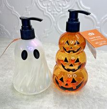 2  VIRAL Halloween Hand Soaps Dispensers - Iridescent Ghost  Pumpkin - NEW