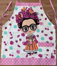 Frida Kahlo Mexican Apron Mandil Handmade Folk Art Cotton Blend Mexico