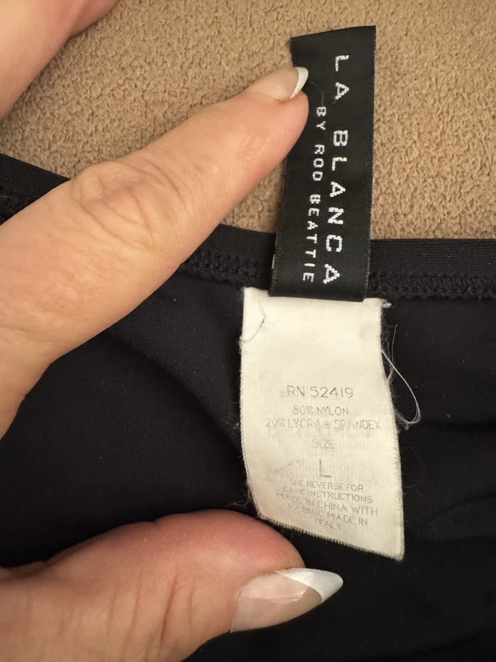 La Blanca by Rod Beattie - Black mini swim skirt cover-up front slit, M - Image 3 of 4