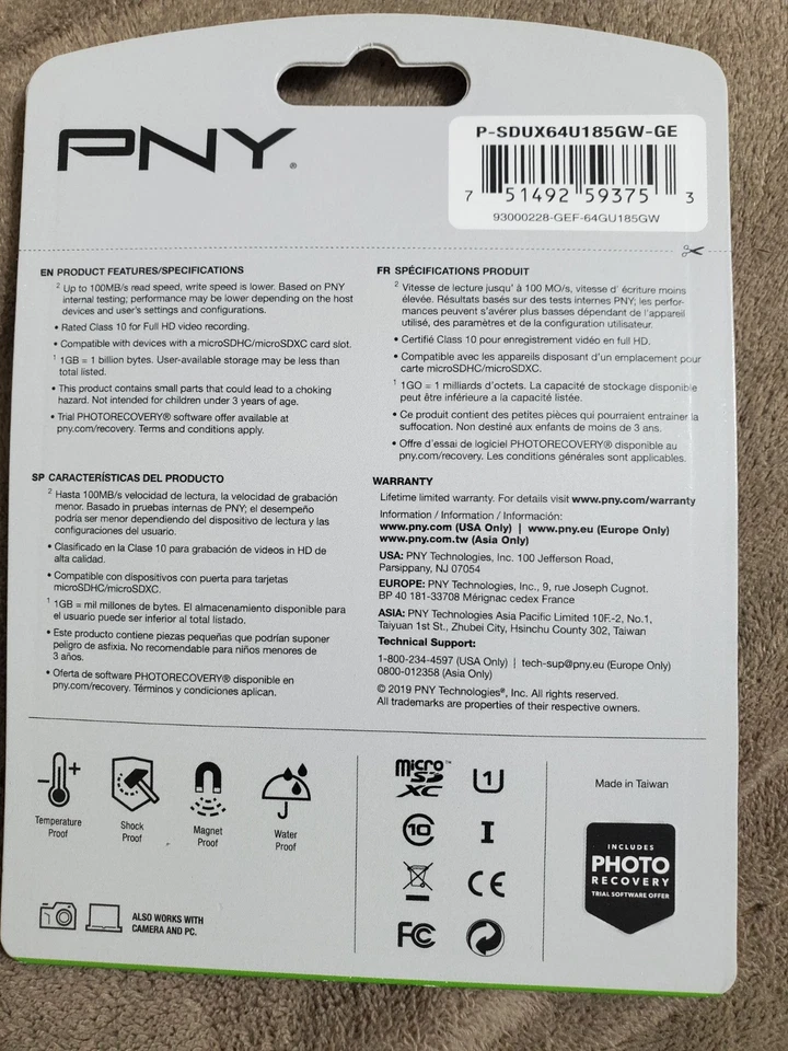 Tarjeta de memoria microSDXC Elite UHS-I de 64 GB con adaptador SD - PSDUX64U185G Foto 2 de 2