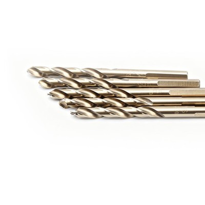 TEMO 5 pc 3/16'' M35 Cobalt Stepped Point Jobber Twist Drill Bit, Easy Boost