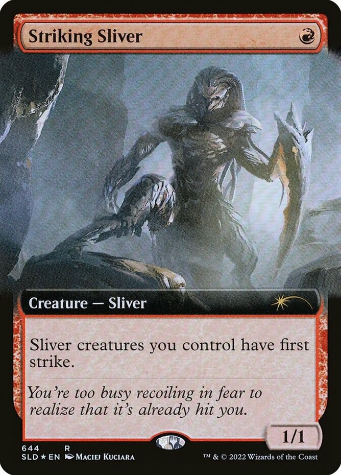 1x Striking Sliver - Foil - Extended Art Light Play MTG Magic - Kid Icarus -