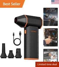 Powerful Cordless Dust Blower at 110K RPM - Fast 3.5-Hour Recharge & 240 Min Use