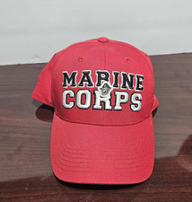 US Marines Top of the World Adjustable Back Cap Red