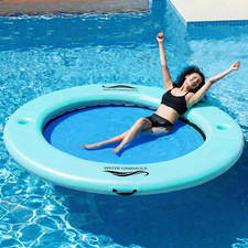 Inflatable Water Hammock with Cup Holder for Adults Lake Party  Float Ring, Inf