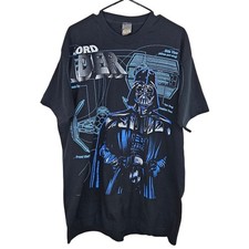 Vintage 90's Star Wars Darth Vader 1996 All Over Print T Shirt Black Size XL USA
