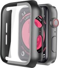 2 Pack Ultra-Thin Case with Tempered Glass Screen Protector for Apple Watch 44mm