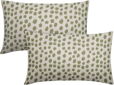 Sage Green Cream Pillow Covers 12x20 Set of 2 Boho 12x20 inch Sage Green Dots